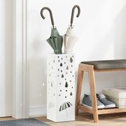 vidaXL Suporte para Guarda-Chuva Branco Metal Padrão