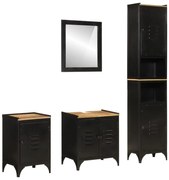 4 pcs conj. móveis p/ casa de banho ferro e mangueira maciça