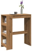 vidaXL Mesa de bar c/ prateleiras derivados madeira carvalho artisiano
