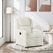 vidaXL Poltrona reclinável veludo creme