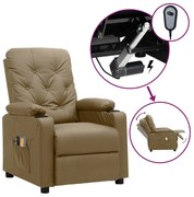 vidaXL Poltrona massagens reclinável elétrica couro artif. cappuccino