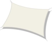 Outsunny Vela Sombra Retangular 3x4m Poliéster Resistente Proteção UV Jardim Terraço Exterior Creme | Aosom Portugal