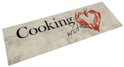 Tapete de cozinha lavável 45x150 cm veludo padrão peper cooking