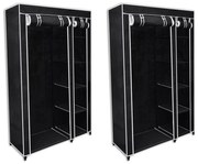 vidaXL Roupeiros de tecido 2 pcs preto