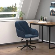vidaXL Cadeira de escritório giratória veludo azul