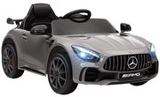 AIYAPLAY Carro Elétrico para Crianças Carro Mercedes-Benz AMG GTR com Bateria 12V Faróis  Buzina e Música 108x67x46 cm Prata | Aosom Portugal