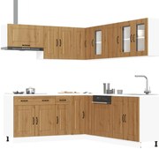 vidaXL 11 peças armário de cozinha conjunto Kalmar carvalho artesanal