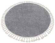 Tapete BERBER 9000 circulo cinzento Franjas berbere marroquino shaggy