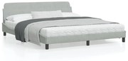 vidaXL Estrutura de cama Dover 180x200 cm veludo cinzento-claro