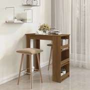 vidaXL Mesa de bar c/ prateleiras derivados madeira carvalho castanho