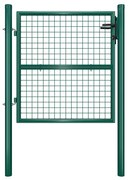 SONGMICS GGD150G01 Portão de jardim em aço galvanizado com maçaneta e chave 106 x 100 cm (C x A), verde