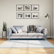 vidaXL Tapete pelo curto macio e lavável HUARTE 160x160 cm azul