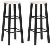vidaXL Bancos de bar 2 pcs MDF preto