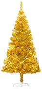 vidaXL Árvore de Natal artificial com suporte 120 cm PET dourado