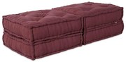 vidaXL Puffs Modulares 2 pcs em Tecido Vinho da