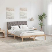 vidaXL Estrutura de Cama com Cabeceira Estofada Castanho 160 x 200 cm