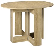 HOMCOM Mesa de Sala de Jantar Dobrável com 2 Laterais Mesa Auxiliar de Madeira para Cozinha Sala de Estar 104x76x73,7 cm Madeira | Aosom Portugal
