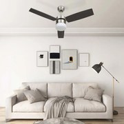 vidaXL Ventoinha de teto c/ luz/controlo remoto 108cm castanho-escuro