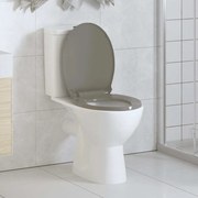 vidaXL Tampo de sanita oval com fecho suave cinzento