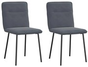 vidaXL Cadeiras de jantar 2 pcs veludo cinzento-escuro