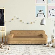 vidaXL Sofá infantil 90x53x30 cm veludo castanho
