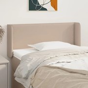 vidaXL Cabeceira cama abas couro artificial 103x16x78/88 cm cappuccino