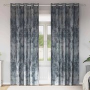vidaXL Cortinas de Veludo - 2 peças com Ilhós Cinza Prata 225x140 cm