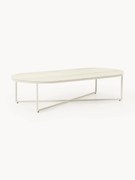 Mesa de centro oval com tampo de vidro com aspeto de mármore Antigua