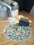 Tapete de circuito redondo Varsity  cru