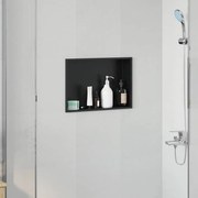 vidaXL Nichos de Chuveiro Preto 45 x 30 x 9,5 cm Aço inoxidável