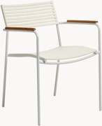 Cadeira de jardim empilhável com braços em madeira de teca Mood Air