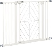 PawHut Portão de proteção para porta Portão de escadas Barreira Portão para cães, 100 cm x 4 cm x 76 cm, Branco | Aosom Portugal