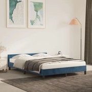 vidaXL Estrutura de cama sem colchão 140x200 cm veludo azul-escuro