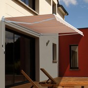 Toldo de Parede cro Branco bege e laranja Alumínio 3 x 2,5 m