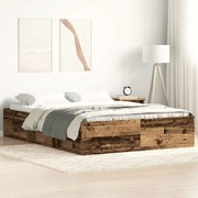 vidaXL Estrutura de cama sem colchão 120x200cm madeira velha