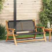 vidaXL Banco de Jardim Preto 122x76x73,5 cm em Madeira Sólida de Acácia