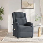 vidaXL Poltrona de massagens elétrica veludo cinza-escuro
