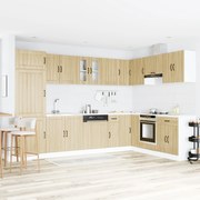 Armário de Cozinha vidaXL "Lucca" com Duas Pias em Carvalho Sonoma MDF