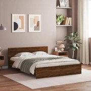 vidaXL Estrutura de cama com cabeceira 150x200 cm carvalho castanho