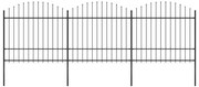 vidaXL Cerca de jardim com topo em forma de lança em aço 537x175 cm, preta