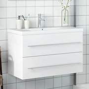 vidaXL Armário de casa de banho com lavatório embutido branco