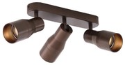 Foco de teto arredondado bronze escuro GU10 50mm 3-luzes - Stanley