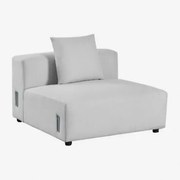 Módulo Central (105x113 Cm) Com Almofada Para Sofá Modular Bruna Tecido Cinzento Glaciar - Sklum