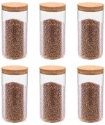 vidaXL Frascos de vidro com tampas de cortiça 6 pcs 1100 ml