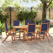 vidaXL 7 pcs conjunto de jantar para jardim acácia maciça e textilene