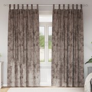Cortinas de Veludo 2 pcs com Abas Cappuccino 245x140 cm