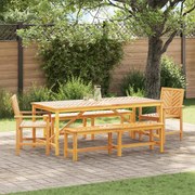 vidaXL Conjunto de Jantar para Jardim 5 pcs Castanho