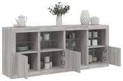vidaXL Aparador com luzes LED 164x37x67 cm cinzento sonoma