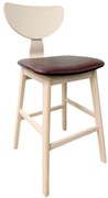 Conjunto de 2 Bancos de Bar DUBLIN – 47x47x105 cm – Madeira de Hevea N