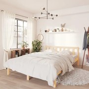 vidaXL Estrutura de cama pequena casal 120x190 cm pinho maciço